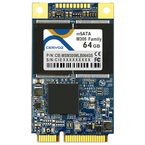 Industrial MSATA Module M305 64GB / SATA III 6.0Gb/s / Flash memory