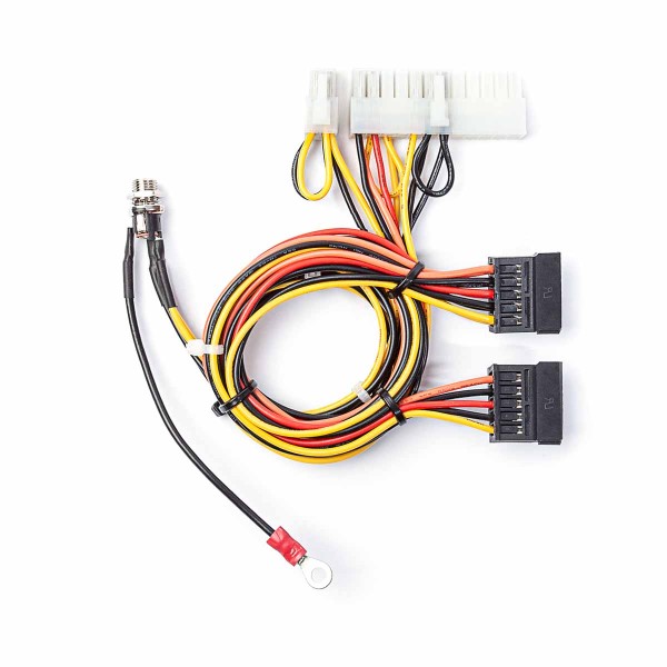 12V only power cable / 18 AWG / Jack with thread / EPS/4Pin/2x Sata
